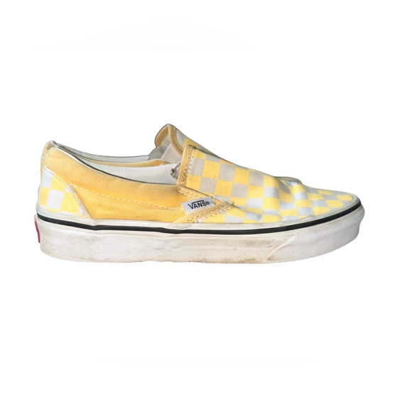 Vans Slip-On Cap Checkerboard Yolk Yellow/True White Sneakers 3.5 5 - Picture 4 of 6